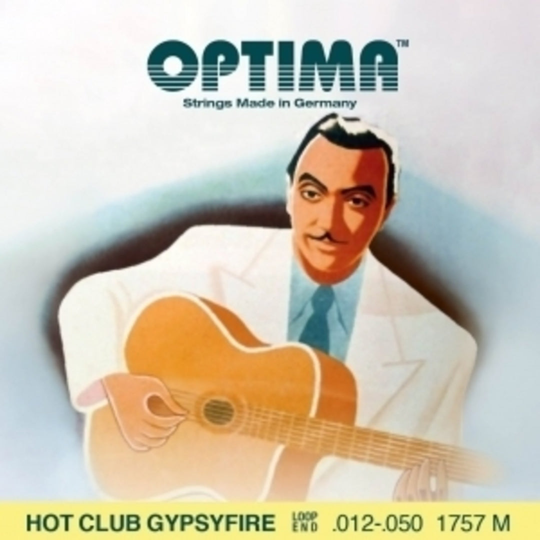 Cordes Optima pour Guitares acoustique Hot Club Gypsyfire plaquées argent - Jeu avec extrémité à boucle (1757M)