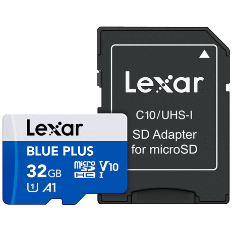Lexar BLUE PLUS microSDHC 32GB UHS-I 100MB/s avec adaptateur SD