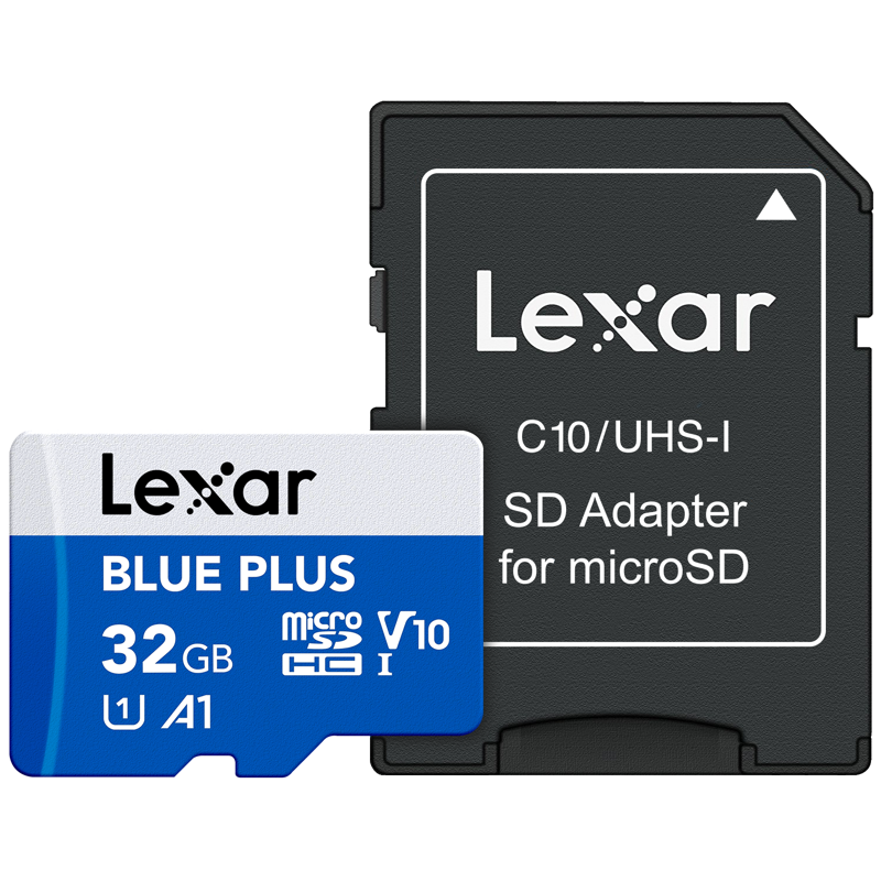Lexar BLUE PLUS microSDHC 32GB UHS-I 100MB/s avec adaptateur SD