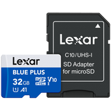 Lexar BLUE PLUS microSDHC 32GB UHS-I 100MB/s avec adaptateur SD