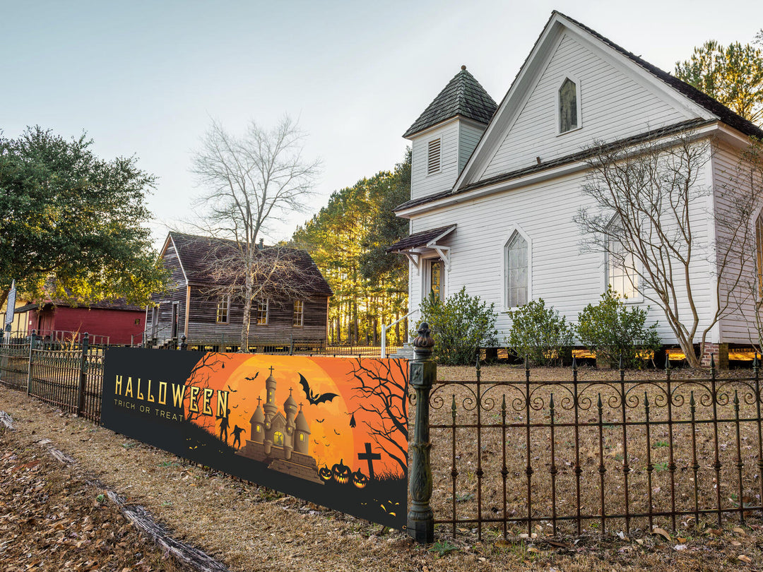 Halloween-banner Haunted House, XL, 300x90 cm