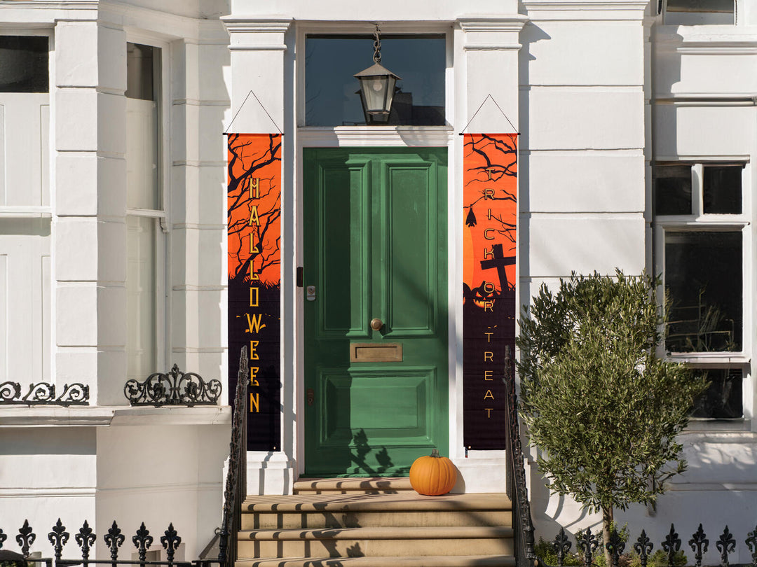 Bannière Halloween Haunted House, 2 pièces, 30x180 cm