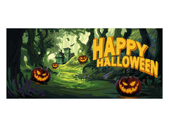 Halloween-banner Haunted Forest, XXL, 400x180 cm