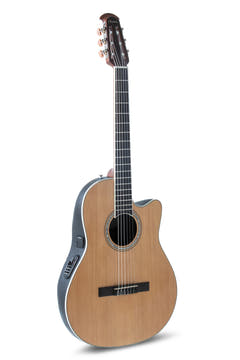 Ovation E-Acoustic guitare classique Celebrity CS Standard Mid Cutaway - Natural (CS24C-4-G)