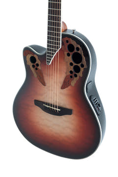 Ovation E-Acoustic guitares Celebrity Elite Plus Mid Cutaway - Lefthand Ruby Burst (CE44LX-1R-G)