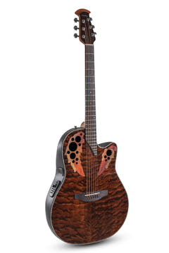 Ovation Guitares électro-acoustiques Celebrity Elite Plus Mid Cutaway - Dark Tiger Eye (CE44P-TGE-G)