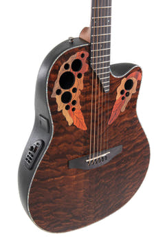 Ovation Guitares électro-acoustiques Celebrity Elite Plus Mid Cutaway - Dark Tiger Eye (CE44P-TGE-G)