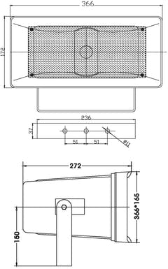 OMNITRONIC HS-50 Haut-parleur à pavillon PA
