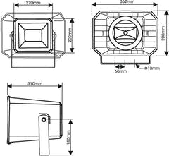 OMNITRONIC HS-60 haut-parleur à pavillon PA