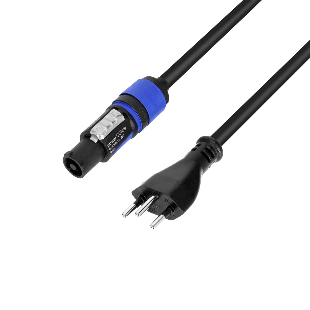 Adam Hall Cables 5 STAR PCON 0150 CH - Câble d’alimentation | Neutrik powerCON® x SEV M12 | 1,5 m