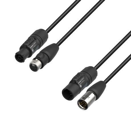 Adam Hall Cables 5 STAR H TCON 5D 0500 IP65 - Hybridkabel | Strøm & DMX | Neutrik® XLR 5-polet IP65 x TRUE1® | 5 m