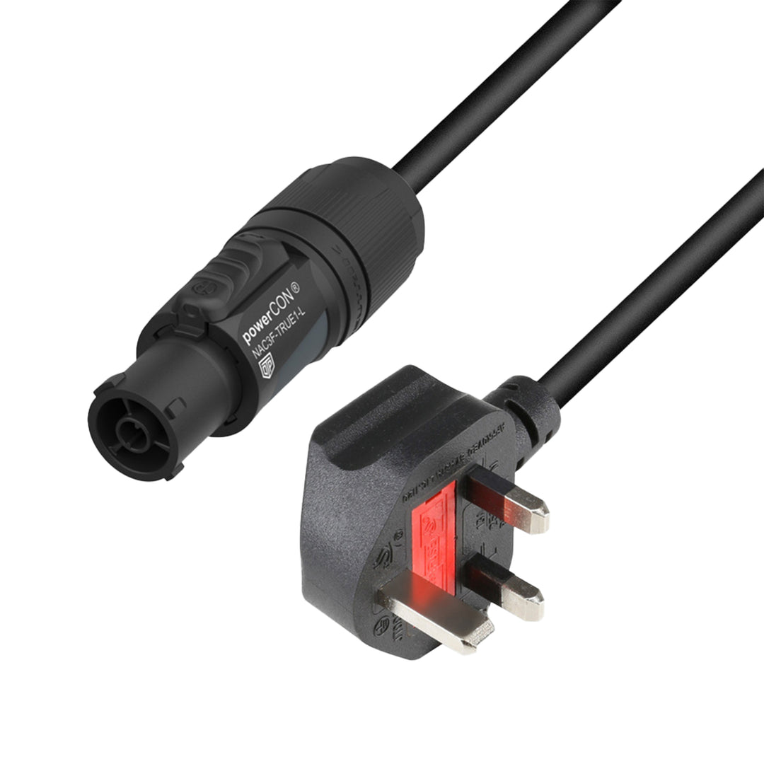 Câbles Adam Hall 5 STAR TCON 0150 GB - Câble d'alimentation | Neutrik TRUE1® x BS1363/A avec câble Titanex® | 1,5 m