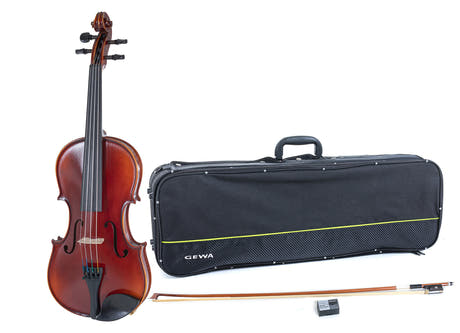 GEWA Violons Ideale - 4/4 pour gaucher (Prêt à jouer, incl. étui pour violon, archet en Massaranduba, cordes Larsen Aurora, sécurisé pour le transport)