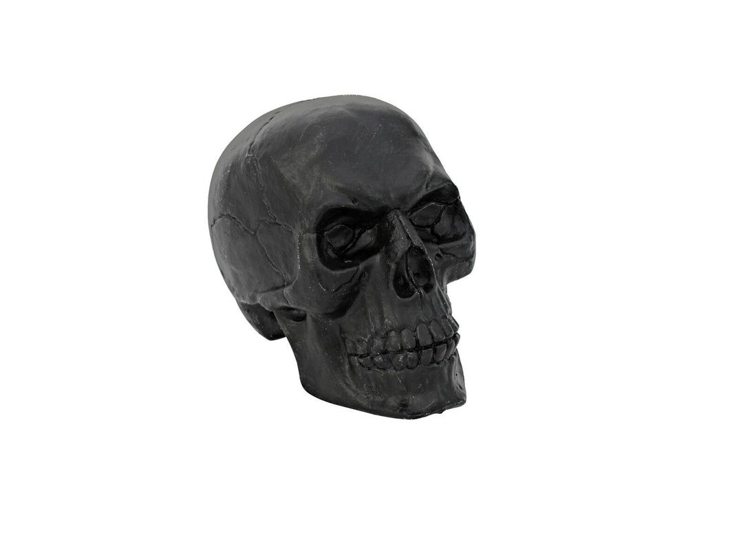 Crâne en plastique, noir, 16 cm