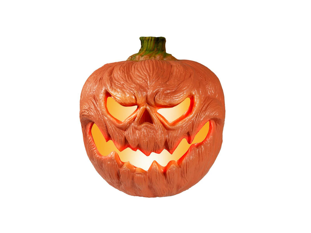 Halloween-græskar med lys, orange, 18 cm