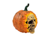 Halloween græskar med kraniemaske, orange, 26 cm
