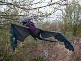 Halloween flyvende drage, animeret, blå, 125 cm