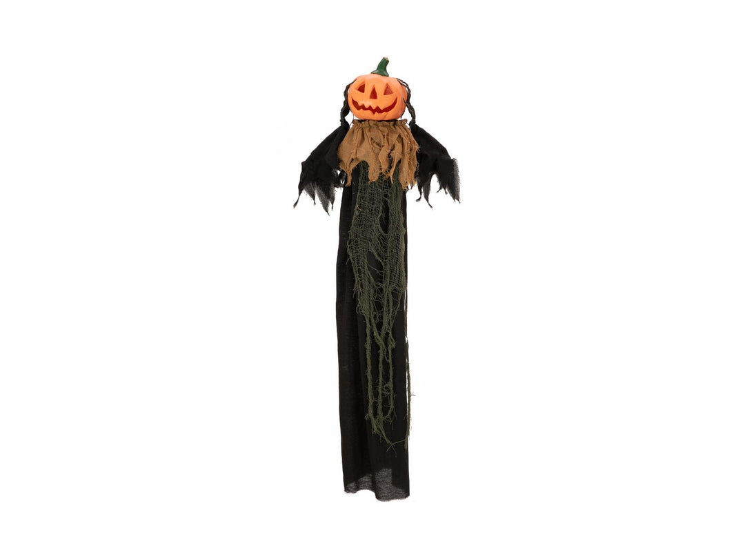 Halloween-figur græskarhoved, hængende, animeret, 115 cm