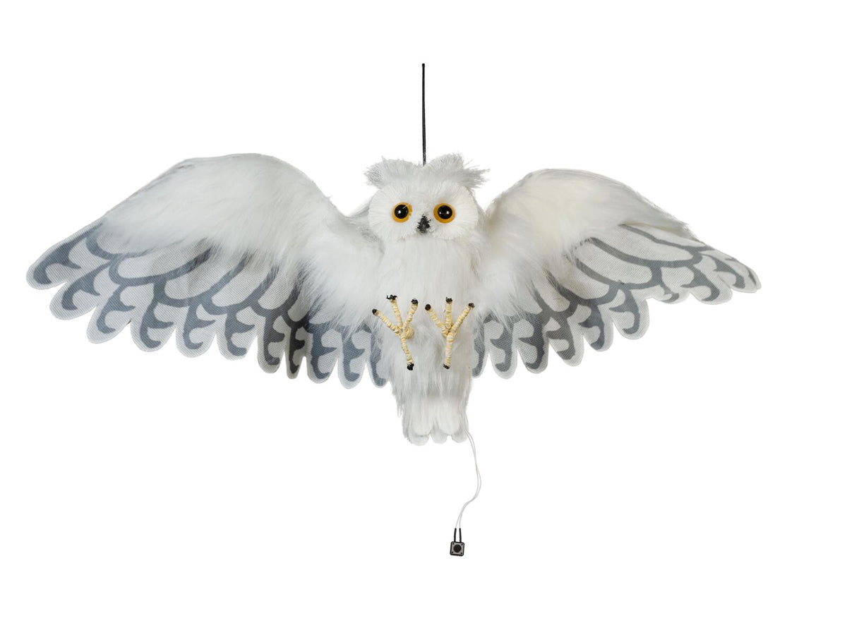 Chouette des neiges Halloween, animée, envergure de 75 cm