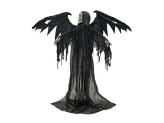 Halloween sort engel, animeret, 175 cm