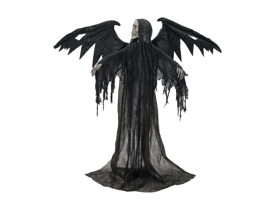Halloween sort engel, animeret, 175 cm