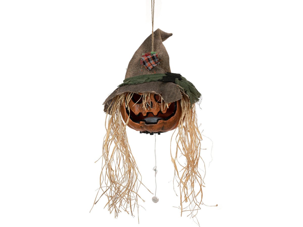 Halloween forbandet græskarhoved, animeret, 70 cm