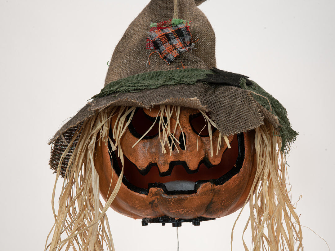 Halloween forbandet græskarhoved, animeret, 70 cm
