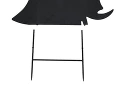 Metalsilhuet heks med kost, stål, 150 cm