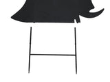 Metalsilhuet heks med kost, stål, 150 cm
