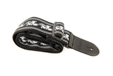 Ovation Signature sangle de guitare en nylon, Leaf, White/Black
