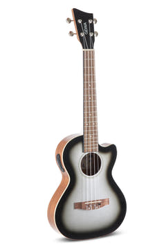 GEWA Ukulélés électro-acoustique ténor Manoa Roadie - E-A Tenor (Silver Shadow)