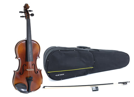 GEWA Violons Allegro - 3/4 (Prêt à jouer, étui profilé, archet en carbone, cordes Larsen Aurora inclus, sécurisé pour le transport)
