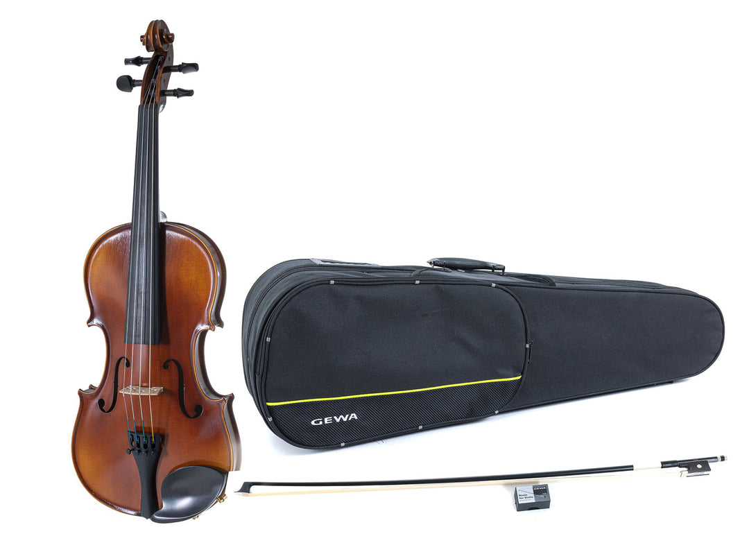 GEWA Violons Allegro - 4/4 pour gaucher (Prêt à jouer, incl. étui profilé, archet en carbone, cordes Larsen Aurora, sécurisé pour le transport)