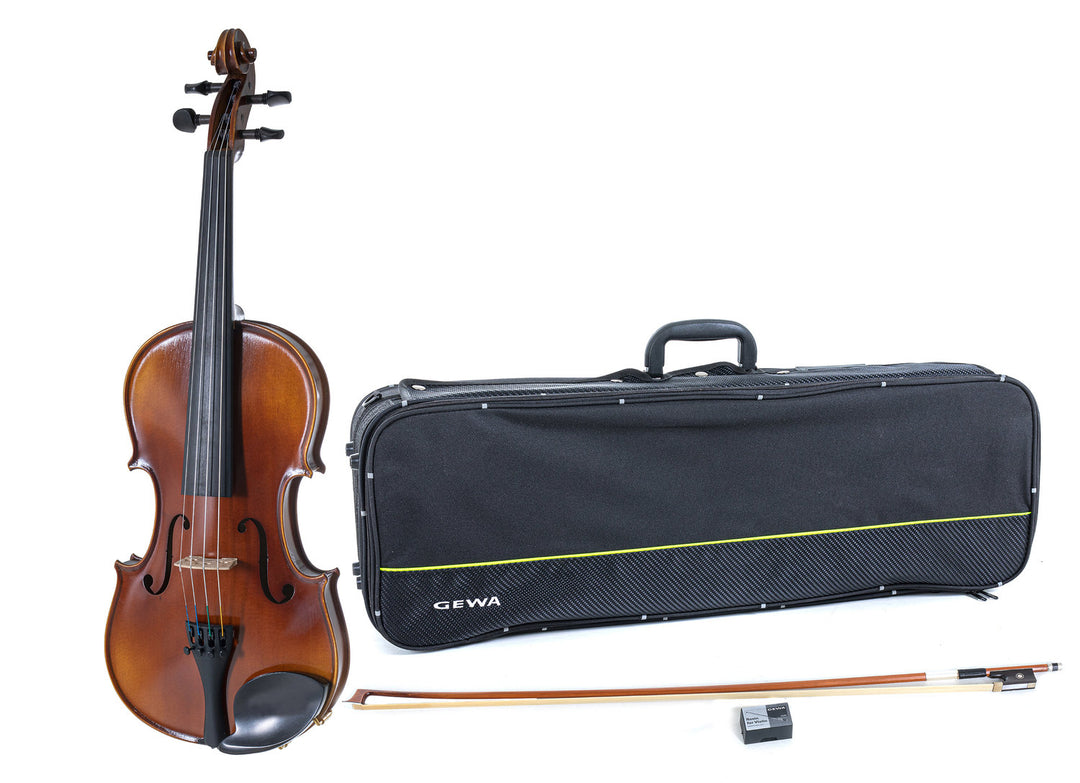 GEWA Violin Allegro - 4/4 pour gaucher (Prêt à jouer, étui de violin, archet en Massaranduba, cordes Larsen Aurora, sécurisé pour le transport)