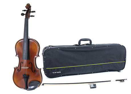 GEWA Violons Allegro - 4/4 pour gaucher (Prêt à jouer, incl. étui pour violon, archet en carbone, cordes Larsen Aurora, sécurisé pour le transport)