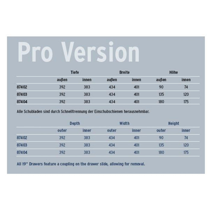 Adam Hall 87403 Un tiroir à rack 3 unité en aluminium (3,4 kg)