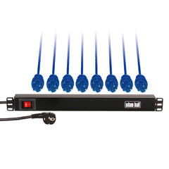 Adam Hall 1U Rack Distributeur de Courant (Schuko)