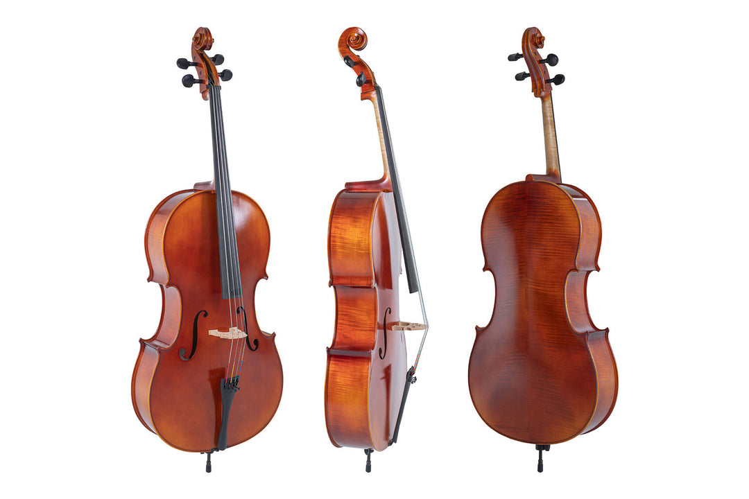 GEWA Violoncelle Ideale - 4/4 (Prêt à jouer, incl. bag, archet en carbone, cordes Larsen Aurora, sécurisé pour le transport)