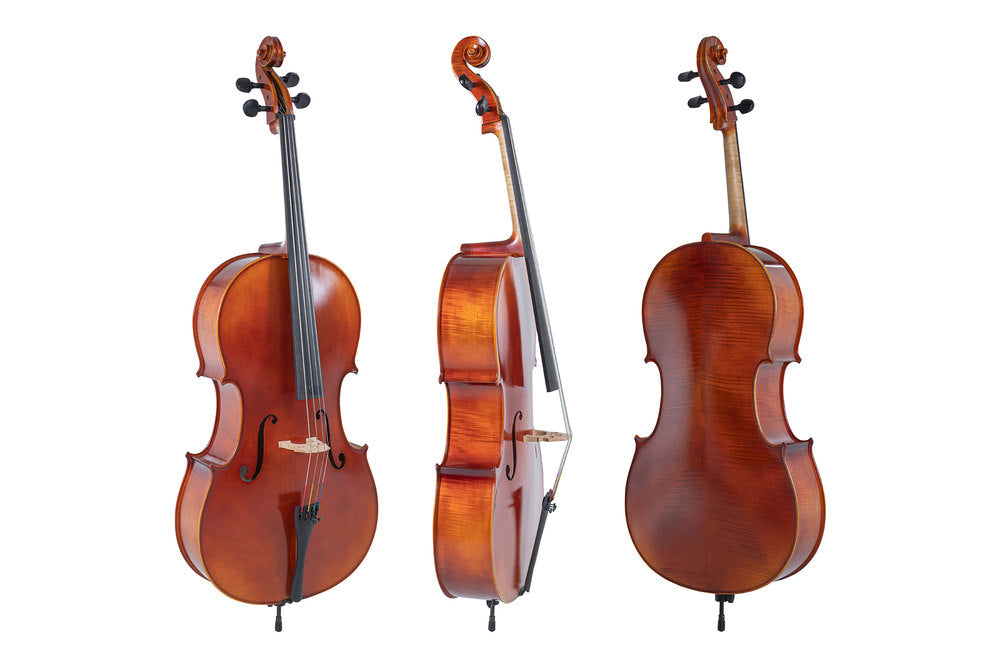 GEWA Ideale violoncelle 1/2, réglé, porte-strings Wittner, archet en carbone, sac