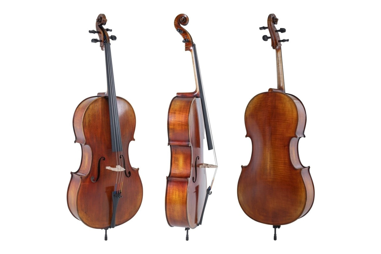 GEWA Cellos Maestro 2 - 3/4 (Ready to play incl. bag, Massaranduba bow and Larsen Aurora strings, transport-secured)
