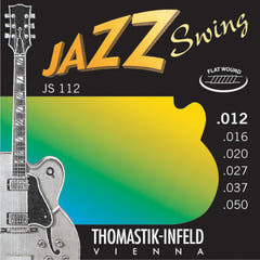 Thomastik-Infeld Cordes pour guitare électrique Jazz Swing Series Nickel Flat Wound - Jeu 012 flatwound (JS112)