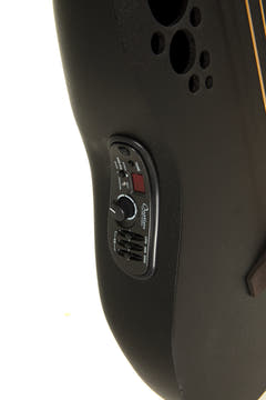Ovation Basse électro-acoustique Elite TX Mid Cutaway - Black Textured (B778TX-5-G)