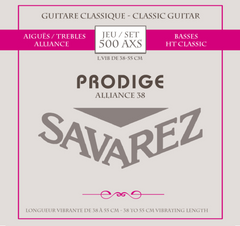Savarez Strings pour guitares classiques Prodige 38 Children's guitares - 1/8-1/2 Carbon (500 AXS)