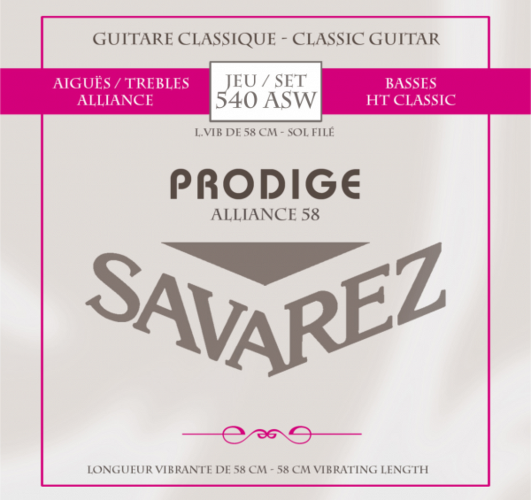 Cordes Savarez pour guitare classique Prodige 38 Children's Guitar - 3/4-7/8 Carbon Gw (540ASW)