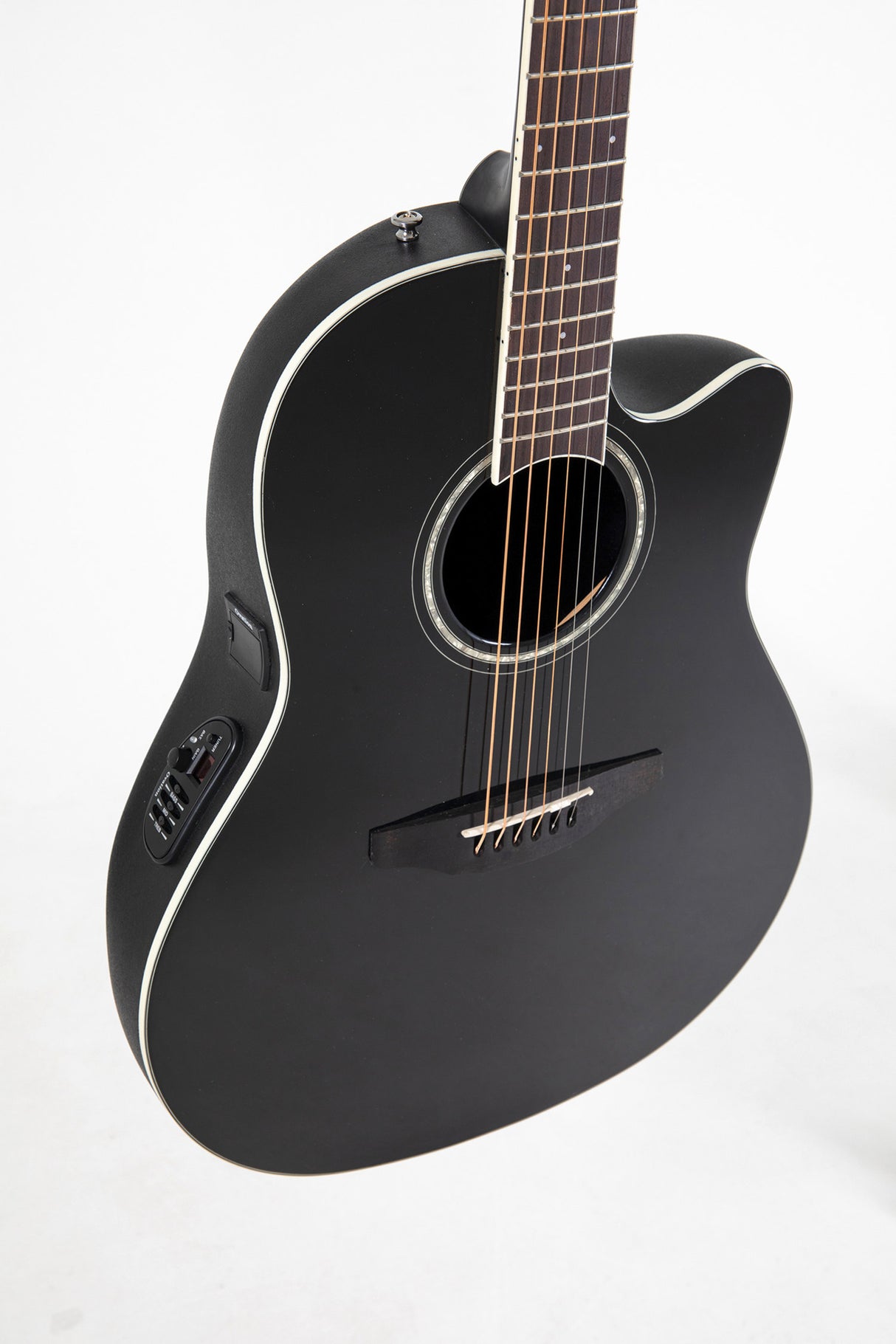 Ovation E-Acoustic Guitar Celebrity CS Standard Mid Cutaway - Black (CS24-5-G)