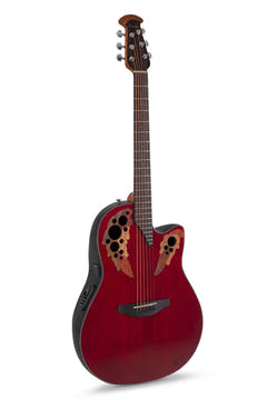 Ovation E-Acoustic Guitares Celebrity Elite Mid Cutaway - Ruby Red (CE44-RR-G)