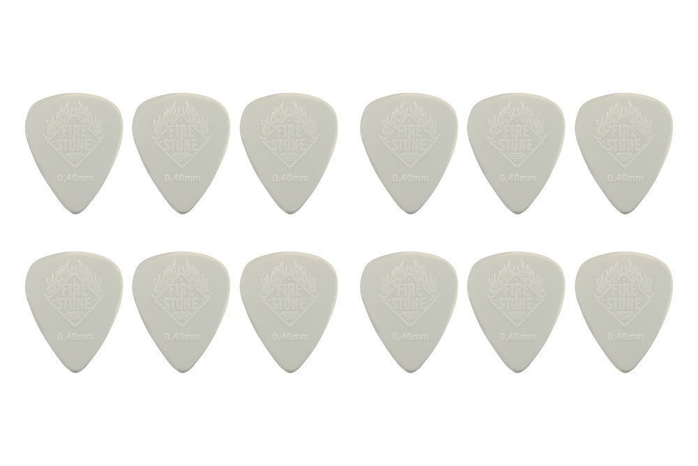 Médiators Fire & Stone Nylon 0,46 mm, crème, 12 pièces