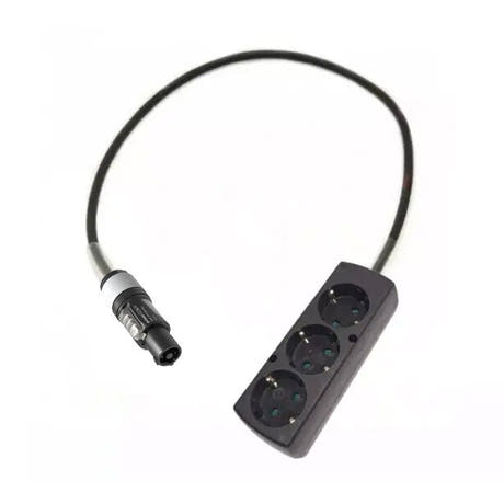 Adaptateur powerCON gris - Schuko 3 Prises - 1 mètre