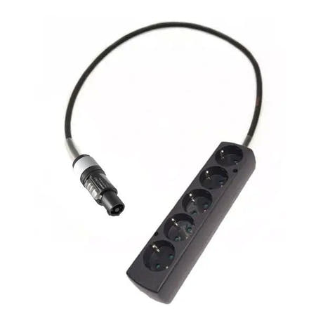 Adaptateur powerCON gris - Schuko 5 Prises - 1 mètre