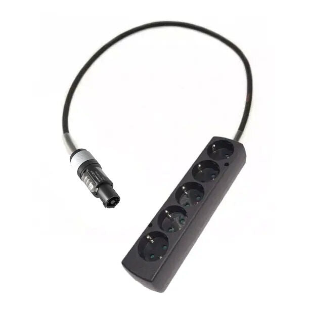 Adaptateur powerCON gris - Schuko 5 Prises - 1 mètre
